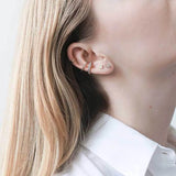 Silver Filled CZ Zircon Big Circle Clip Earring for Women Men