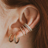 Silver Filled CZ Zircon Big Circle Clip Earring for Women Men