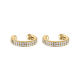 Silver Filled CZ Zircon Big Circle Clip Earring for Women Men