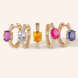 Silver Filled Zircon Hoop Earrings for Women