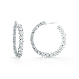 Sparkly CZ Hoop Earrings Wedding Jewelry