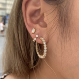 Sparkly CZ Hoop Earrings Wedding Jewelry