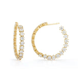 Sparkly CZ Hoop Earrings Wedding Jewelry