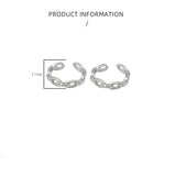 925 Sterling Silver Chain Pattern Ear Cuff Earrings