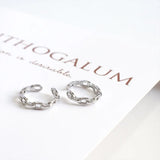 925 Sterling Silver Chain Pattern Ear Cuff Earrings