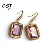 CSJ Big Stone Zultanite Earrings for Women