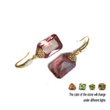 CSJ Big Stone Zultanite Earrings for Women