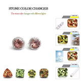 CSJ Zultanite Stud Earrings 925 Sterling Silver Women Wedding Party