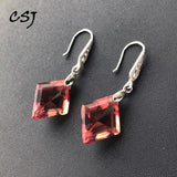 CSJ Zultanite Earrings Sterling Silver Prismatic 15*20mm Sultanite Fine Jewelry