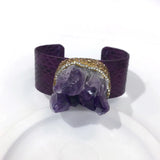 Ethnic Style Raw Amethyst Bangle Fine Jewelry for Women