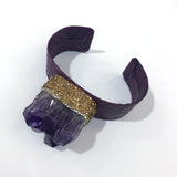 Ethnic Style Raw Amethyst Bangle Fine Jewelry for Women