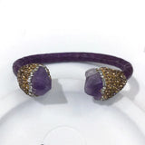 Ethnic Style Raw Amethyst Bangle Fine Jewelry for Women