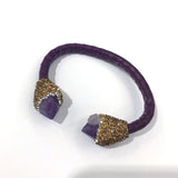 Ethnic Style Raw Amethyst Bangle Fine Jewelry for Women