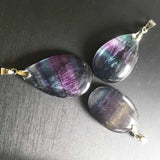Natural Rainbow Fluorite pendant sterling silver Necklace Wedding Gift
