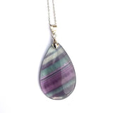 Natural Rainbow Fluorite pendant sterling silver Necklace Wedding Gift