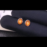 CSJ Sunstone Earrings Sterling Silver 925 Chatoyant Gemstone 6*8mm