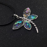 CSJ Abalone Shell Dragonfly Necklace Wedding Party Jewelry