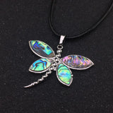 CSJ Abalone Shell Dragonfly Necklace Wedding Party Jewelry