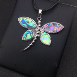 CSJ Abalone Shell Dragonfly Necklace Wedding Party Jewelry