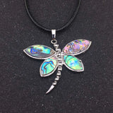 CSJ Abalone Shell Dragonfly Necklace Wedding Party Jewelry