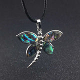 CSJ Abalone Shell Dragonfly Necklace Wedding Party Jewelry