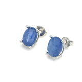 Natural Kyanite Stud Earrings 925 Silver Oval 6*8mm