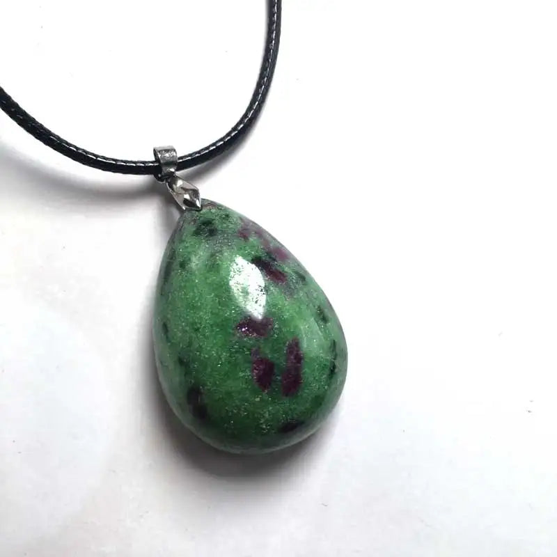 Natural Red Green Gemstone Pandent Ruby Emerald Polished Necklace Pendant