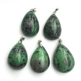 Natural Red Green Gemstone Pandent Ruby Emerald Polished Necklace Pendant