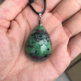Natural Red Green Gemstone Pandent Ruby Emerald Polished Necklace Pendant