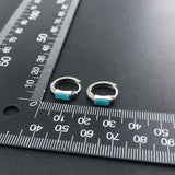 Natural Turquoise Hoop Earrings Sterling 925 Silver Gemstone 3*6mm