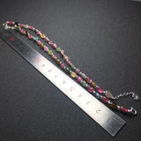 Natural Multicolour Tourmaline Bracelet Sterling 925 Silver Jewelry