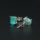 CSJ Paraiba Tourmaline Earrings 925 Sterling Silver for Women
