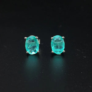 CSJ Paraiba Tourmaline Earrings 925 Sterling Silver for Women