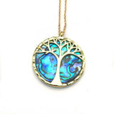 CSJ Abalone Shell Tree of Life Necklace for Women