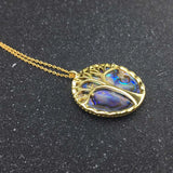 CSJ Abalone Shell Tree of Life Necklace for Women