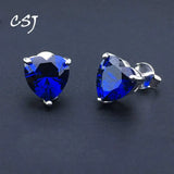 CSJ Sapphire Stud Earring Sterling Silver Zultanite Fine Jewelry Women