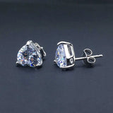 CSJ Sapphire Stud Earring Sterling Silver Zultanite Fine Jewelry Women