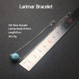 Sterling Silver Larimar Bracelet High Bangle for Women