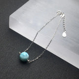Sterling Silver Larimar Bracelet High Bangle for Women