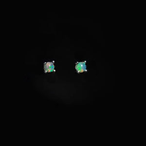 Ethiopia Opal Earrings 925 Sterling Silver 4mm Jewelry Women Wedding Party