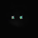 Ethiopia Opal Earrings 925 Sterling Silver 4mm Jewelry Women Wedding Party