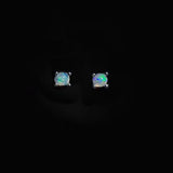 Ethiopia Opal Earrings 925 Sterling Silver 4mm Jewelry Women Wedding Party
