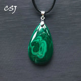 Natural Green Malachite Chrysocolla Pendant for Women