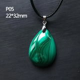 Natural Green Malachite Chrysocolla Pendant for Women
