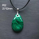 Natural Green Malachite Chrysocolla Pendant for Women