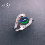 Vintage Snake Opal Sterling Silver Ring for Women