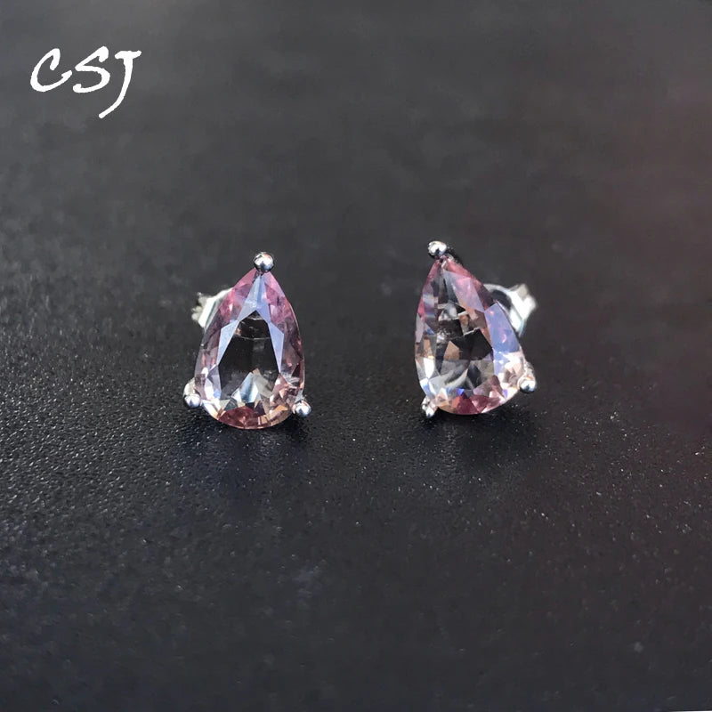 Zultanite Earring Sterling Silver 925 Pear 6*8MM Created Sultanite Jewelry