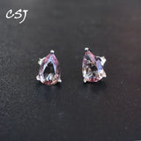 Zultanite Earring Sterling Silver 925 Pear 6*8MM Created Sultanite Jewelry