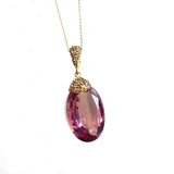 CSJ Zultanite Pendant Necklace Big Stone 20*30mm Created Sultanite Change