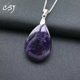 CSJ natural amethyst pendants real gemstone fine jewelry nice birthday party
